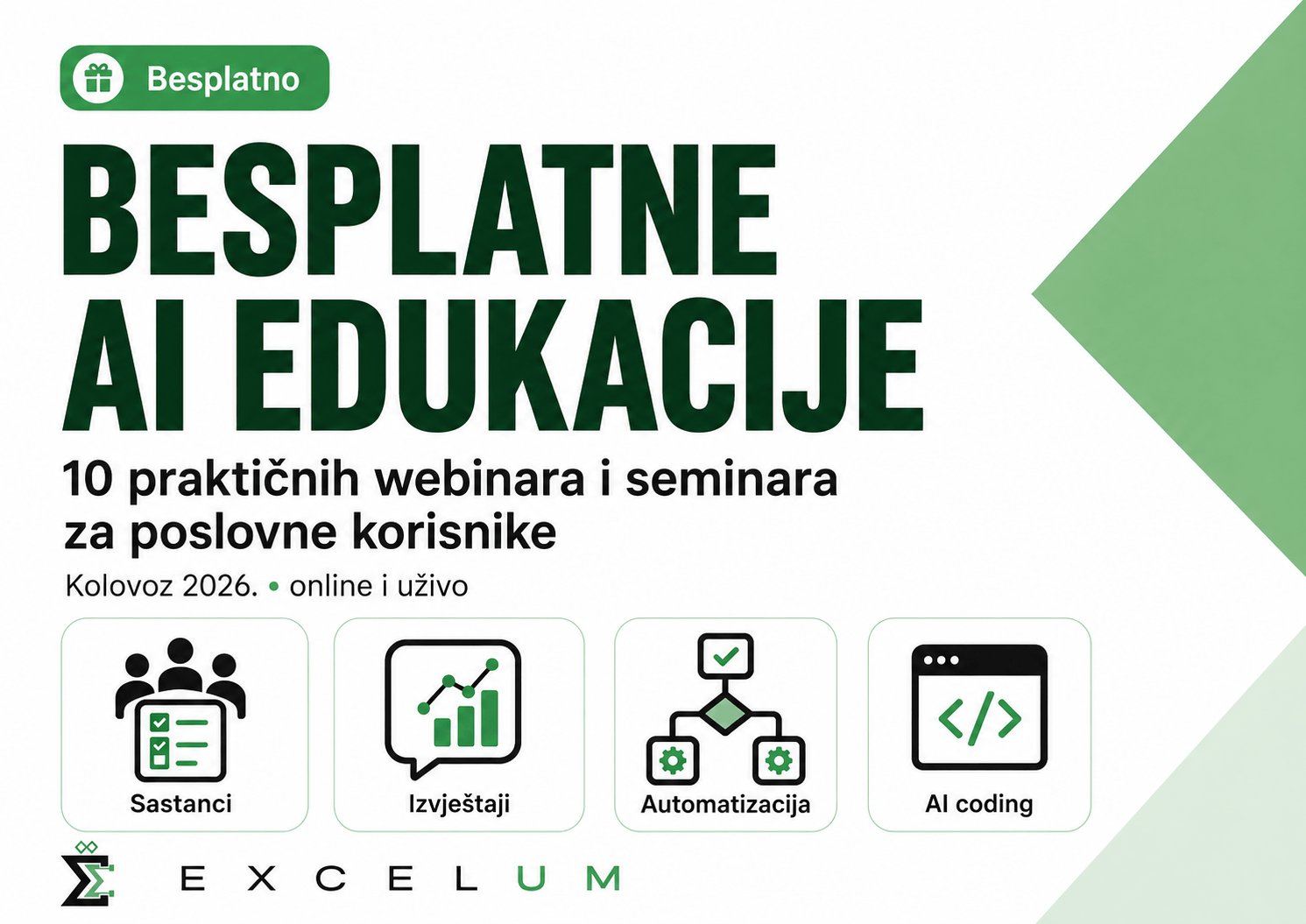 Besplatne AI edukacije u kolovozu i rujnu: 10 praktičnih webinara i seminara za poslovne korisnike